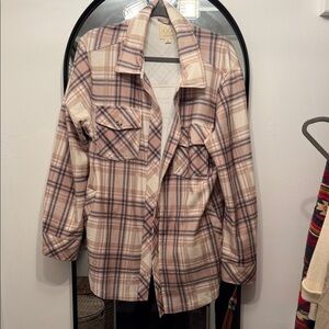 Thread & Supply Pink and Cream Plaid Jacket
